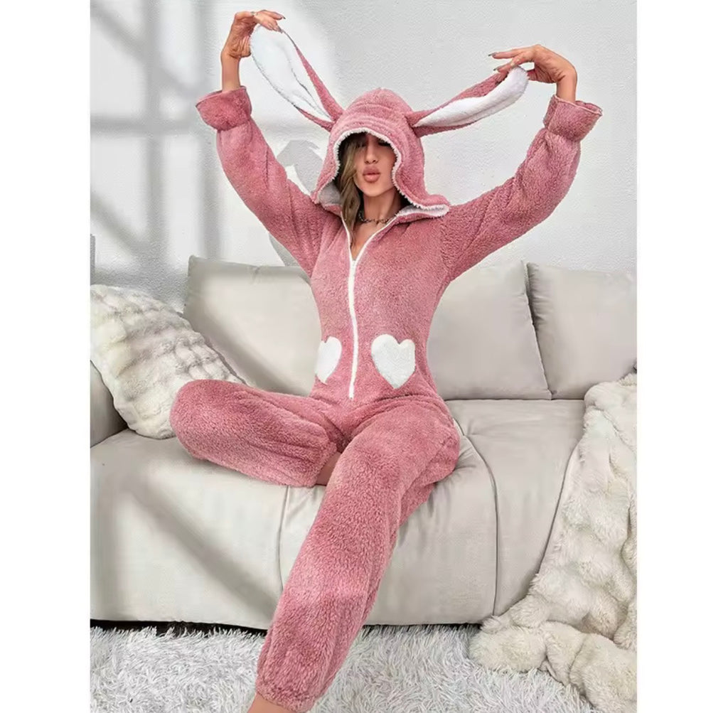 אוברול ארנב חורפי מפנק Pink Bunny Dream